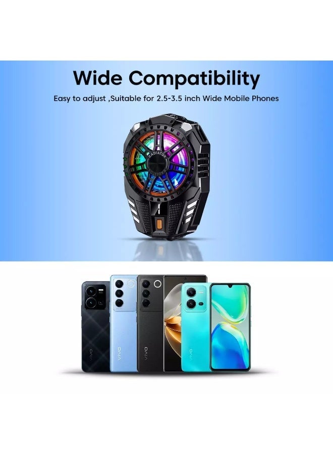 GERLAX GF-04 Mobile Phone Cooler for Gaming – Lag-Free Performance, Silent Fan, RGB Lights – Stops Overheating During BGMI, CODM & Free Fire Matches - Image 3